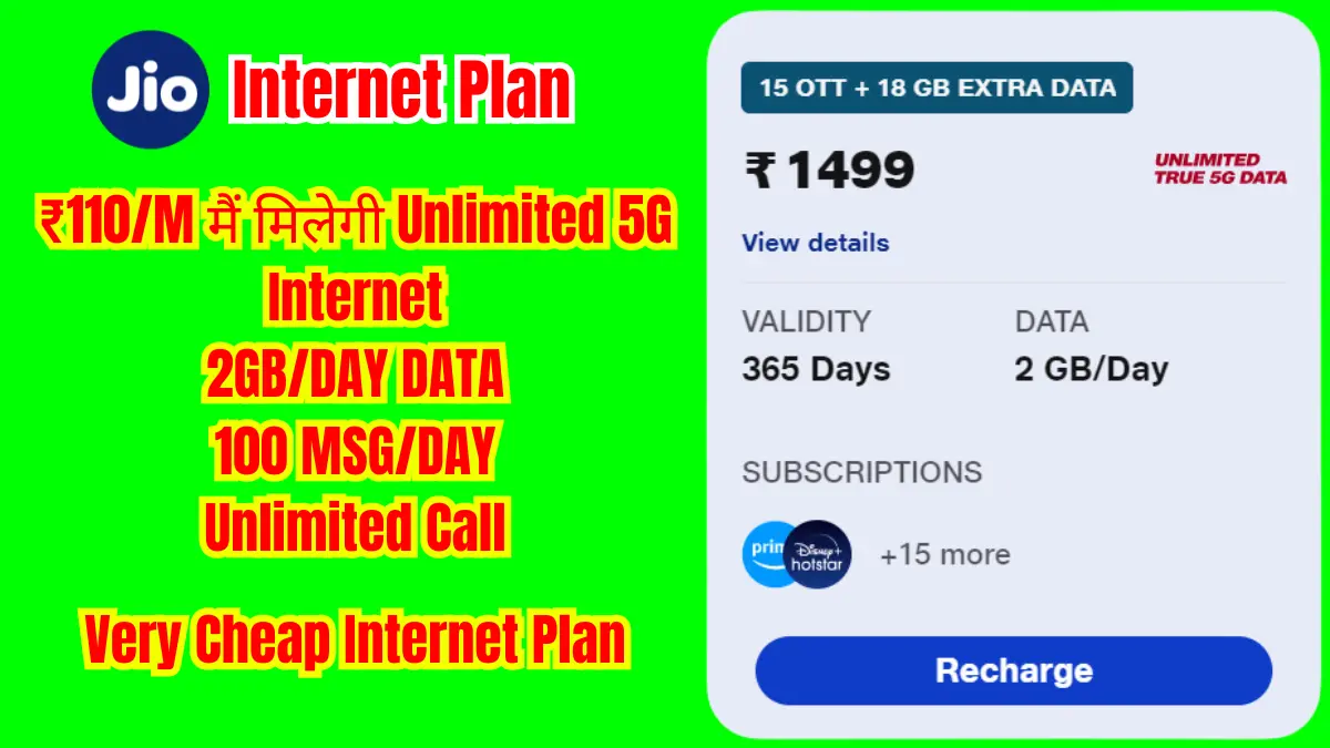 Jio Unlimited 5G Internet Plan